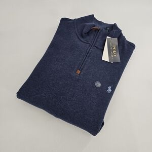 Polo Ralph Lauren RL Classic French Terry Quarter Zip Knit Pullover Sweater Pony